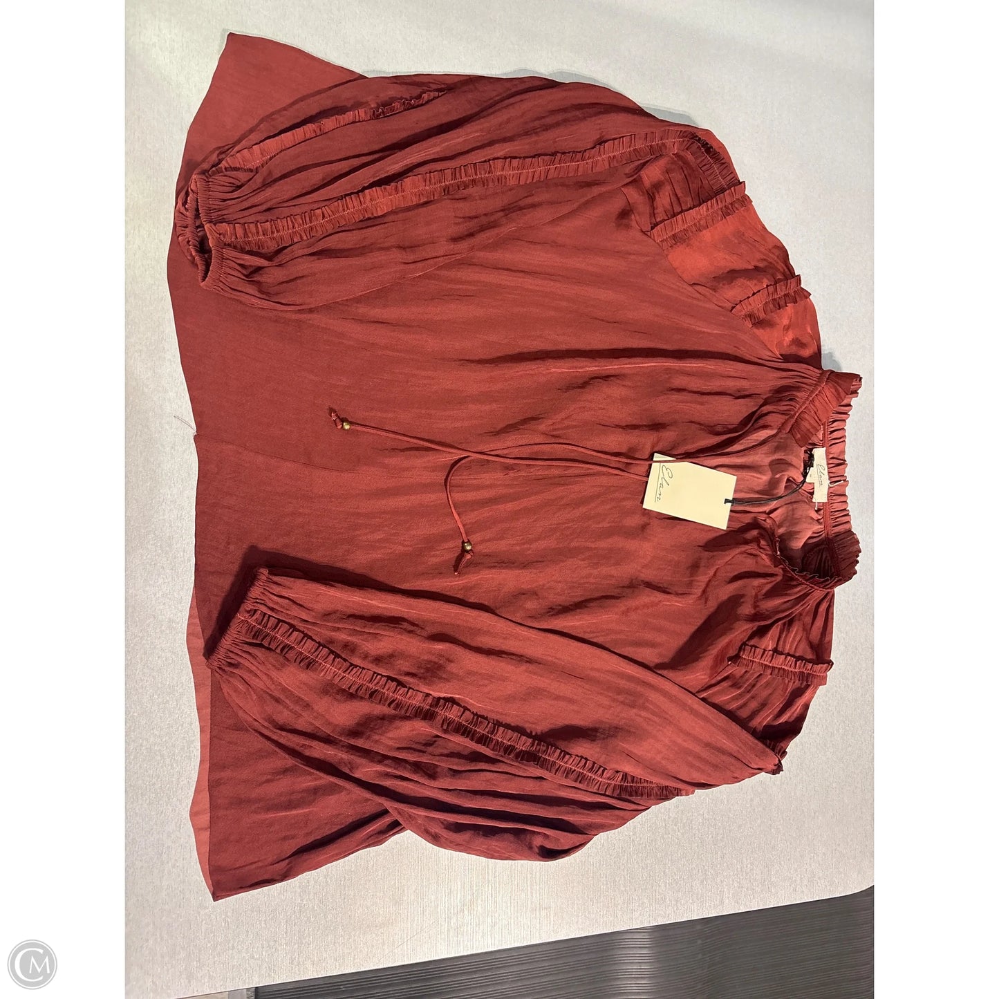 Top Long Sleeve By Elan In Red, Size: S