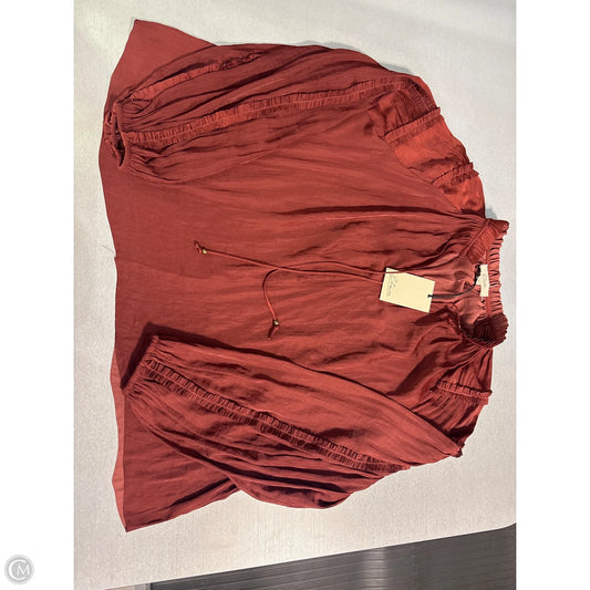 Top Long Sleeve By Elan In Red, Size: S
