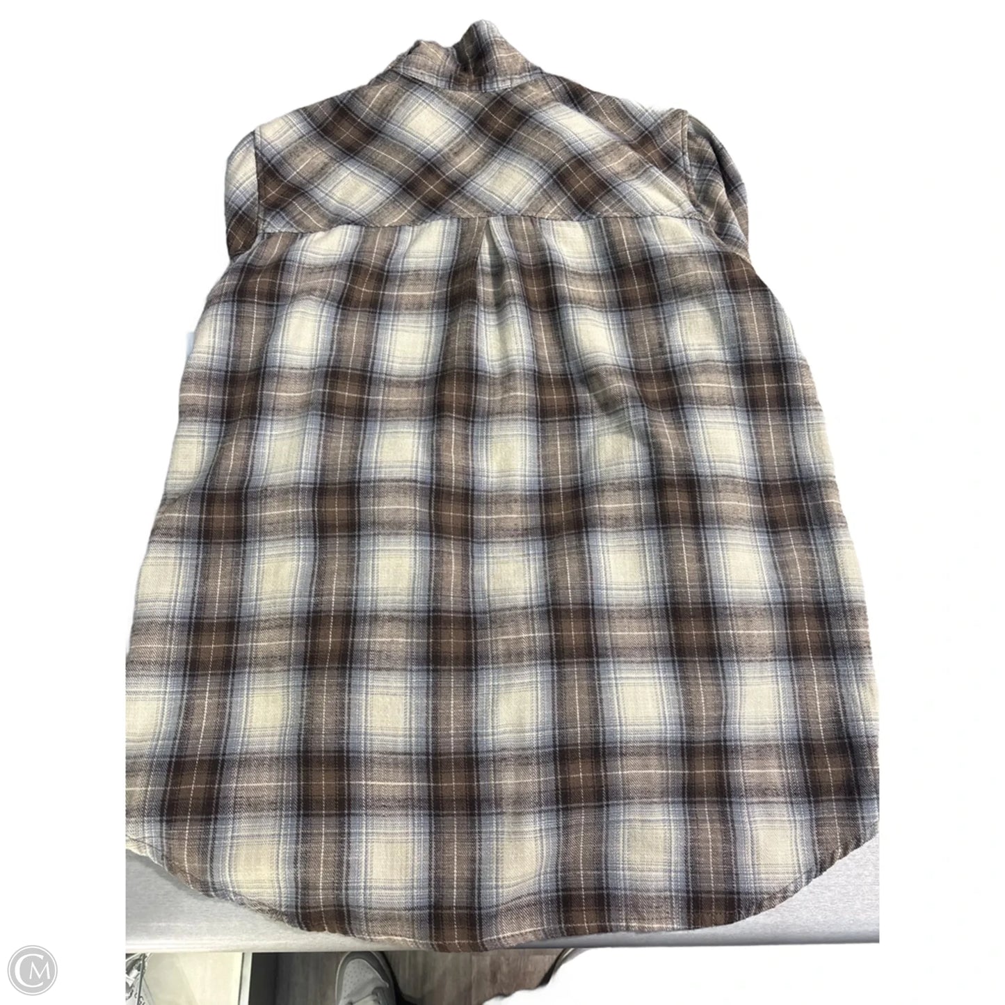 Top Long Sleeve By Be Cool In Plaid Pattern, Size: M