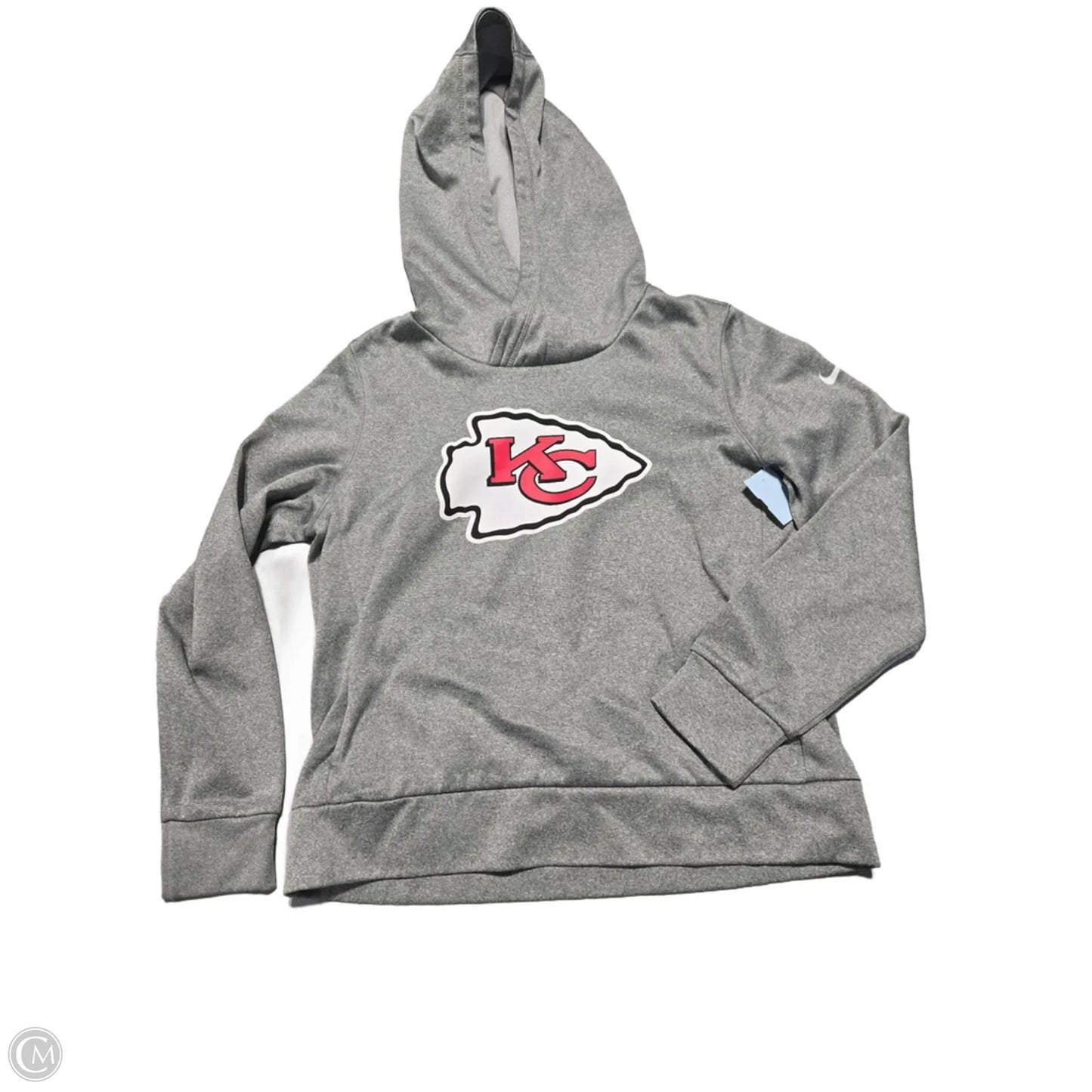 Sweatshirt Hoodie By Nike In Grey, Size: M