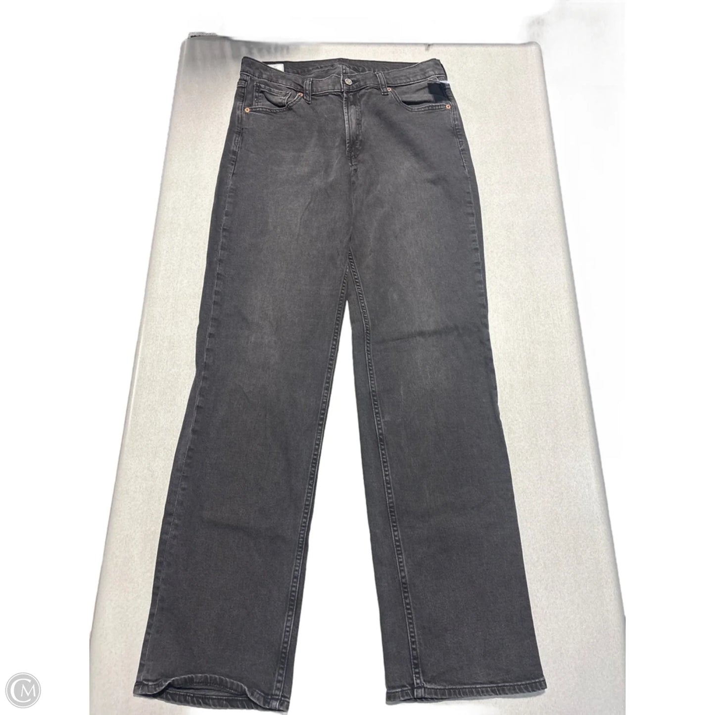 Jeans Straight By Gap In Black Denim, Size: 10l