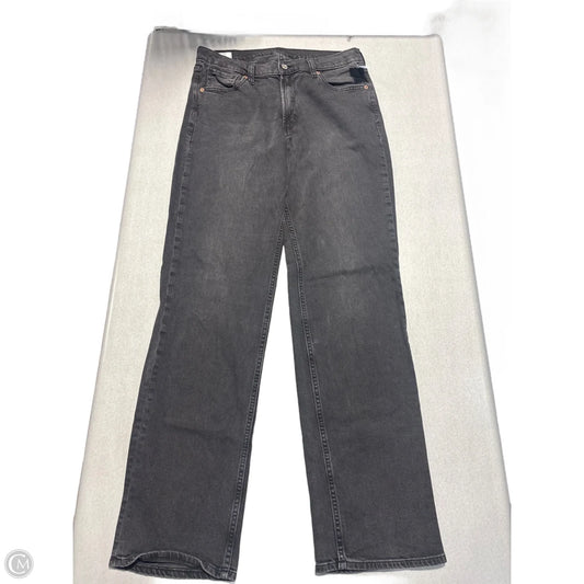 Jeans Straight By Gap In Black Denim, Size: 10l
