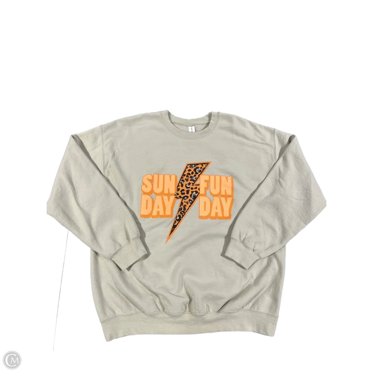 Sweatshirt Crewneck By Gildan In Tan, Size: L