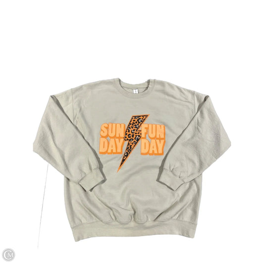 Sweatshirt Crewneck By Gildan In Tan, Size: L