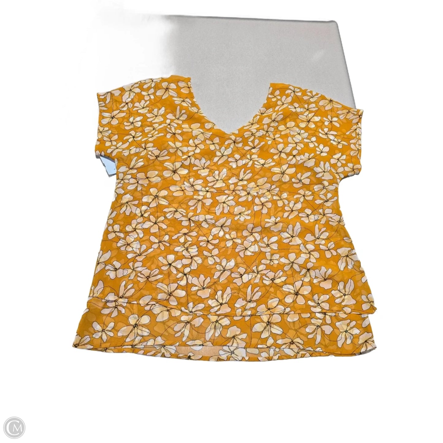 Top Short Sleeve By Cabi In Floral Print, Size: M