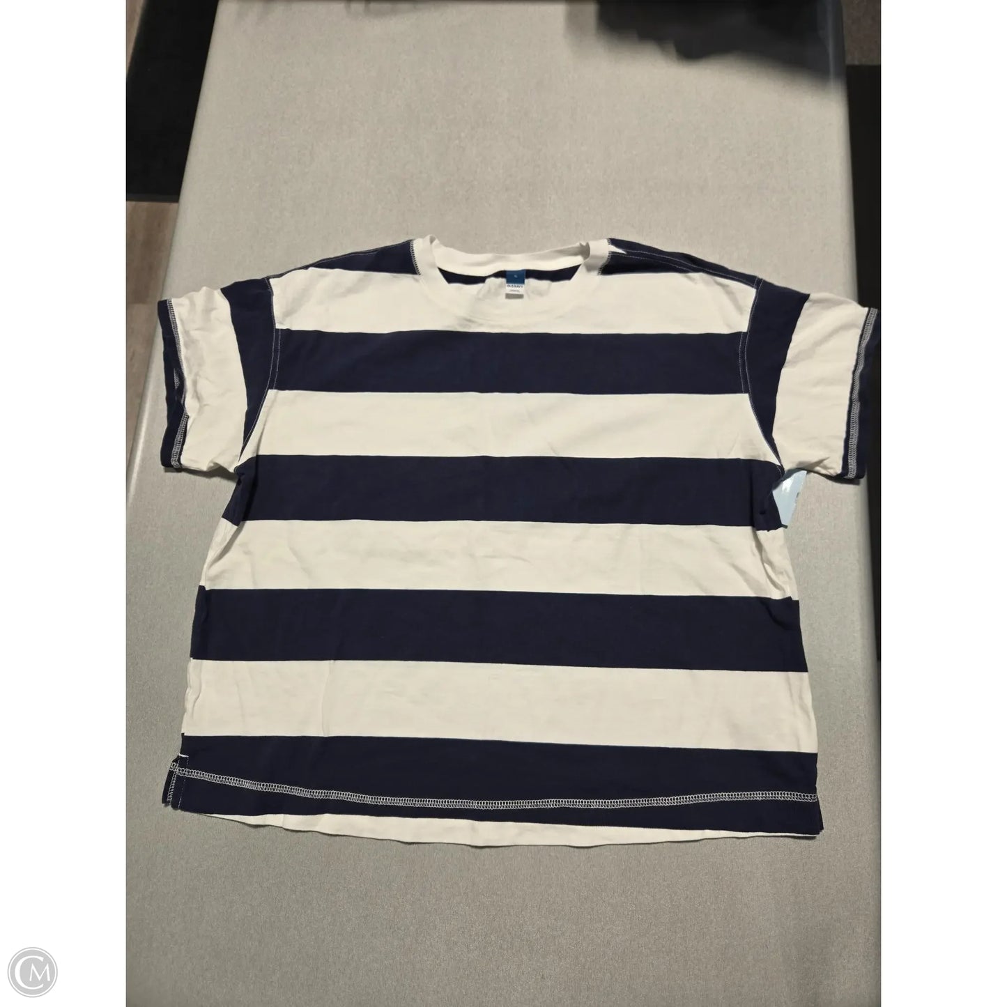 Top Short Sleeve Basic By Old Navy In Striped Pattern, Size: Xl