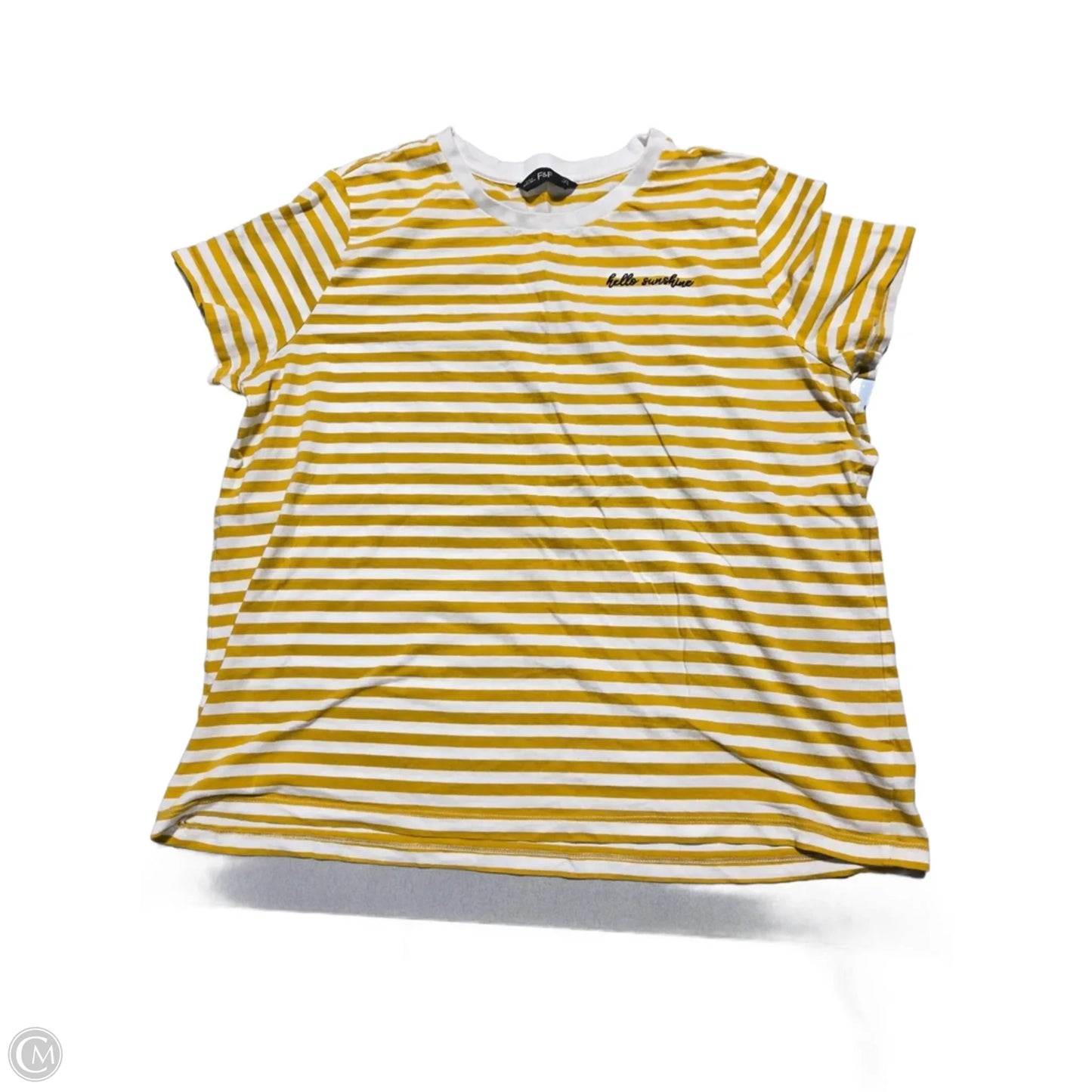 Top Short Sleeve Basic By F&f In Striped Pattern, Size: Xl