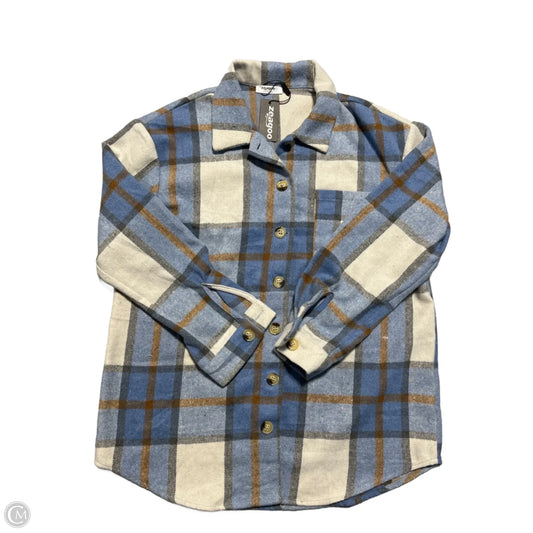 Jacket Shirt By Zeagoo In Plaid Pattern, Size: M