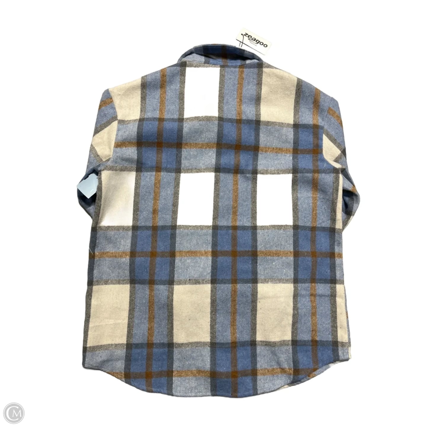 Jacket Shirt By Zeagoo In Plaid Pattern, Size: M