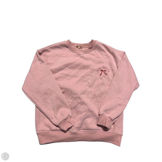 Sweatshirt Crewneck By Bailey Rose In Pink, Size: M