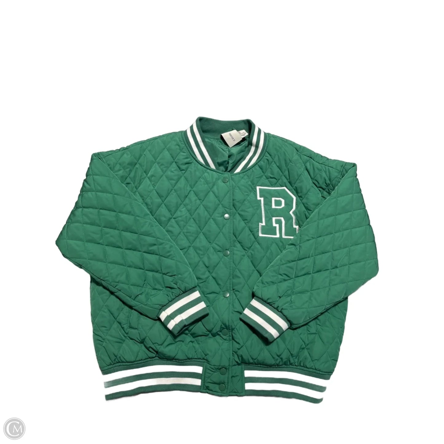 Jacket Puffer & Quilted By Forever 21 In Green, Size: L