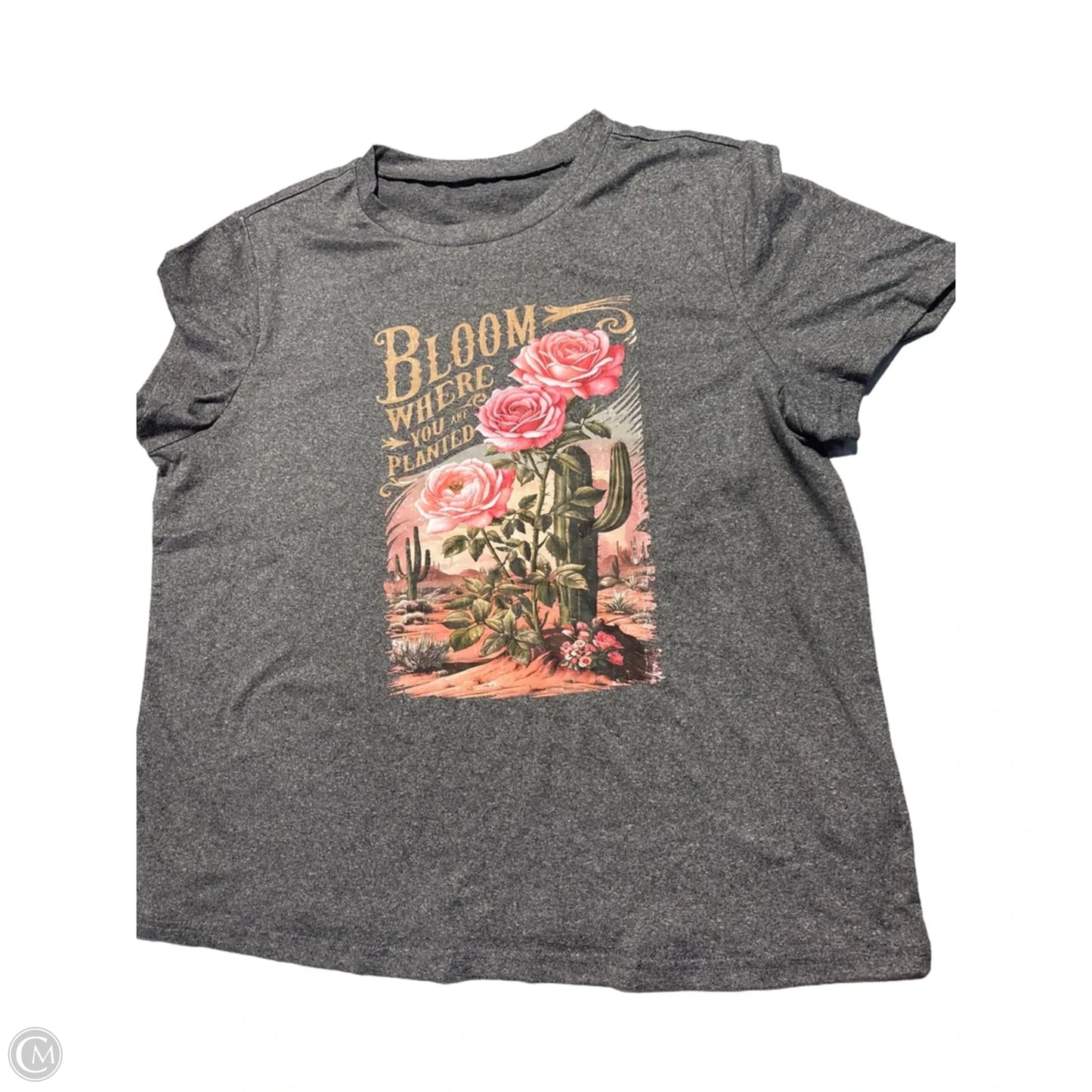 Top Short Sleeve Basic By Cmf In Grey, Size: L