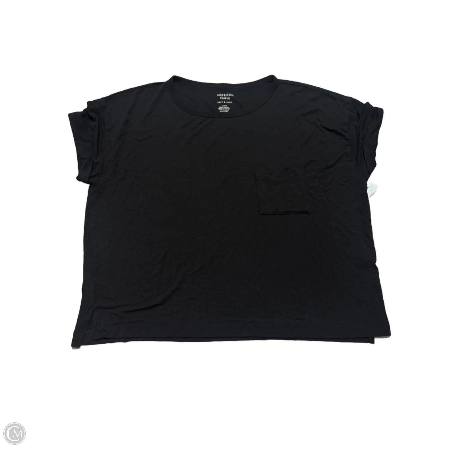 Top Short Sleeve By American Eagle In Black, Size: L