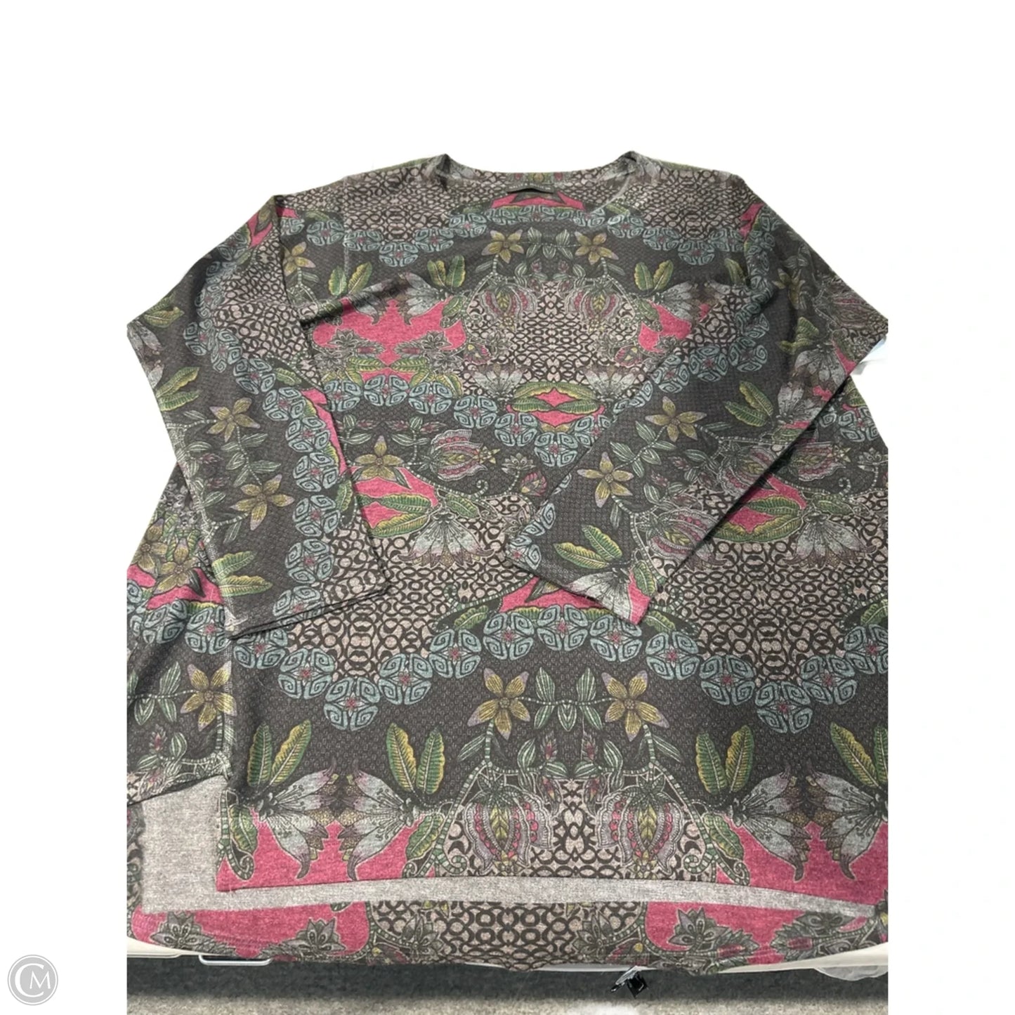 Top Long Sleeve By Nally And Millie In Floral Print, Size: Xl