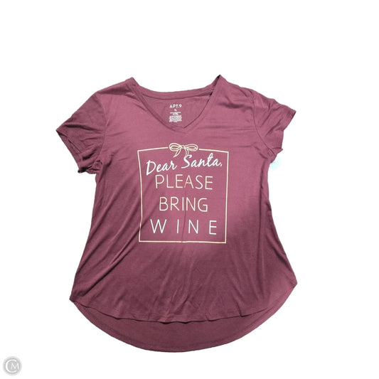 Top Short Sleeve Basic By Apt 9 In Maroon, Size: Xl