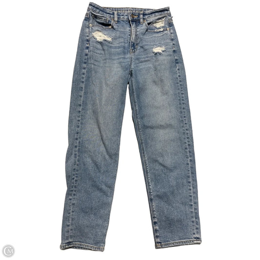 Jeans Straight By American Eagle In Blue Denim, Size: 2