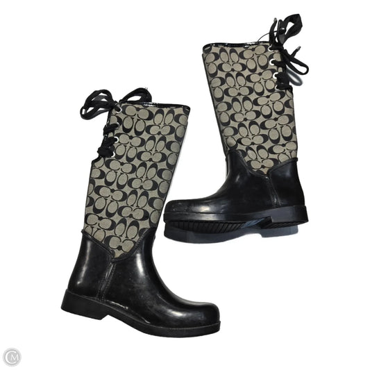 Boots Designer By Coach In Black, Size: 9