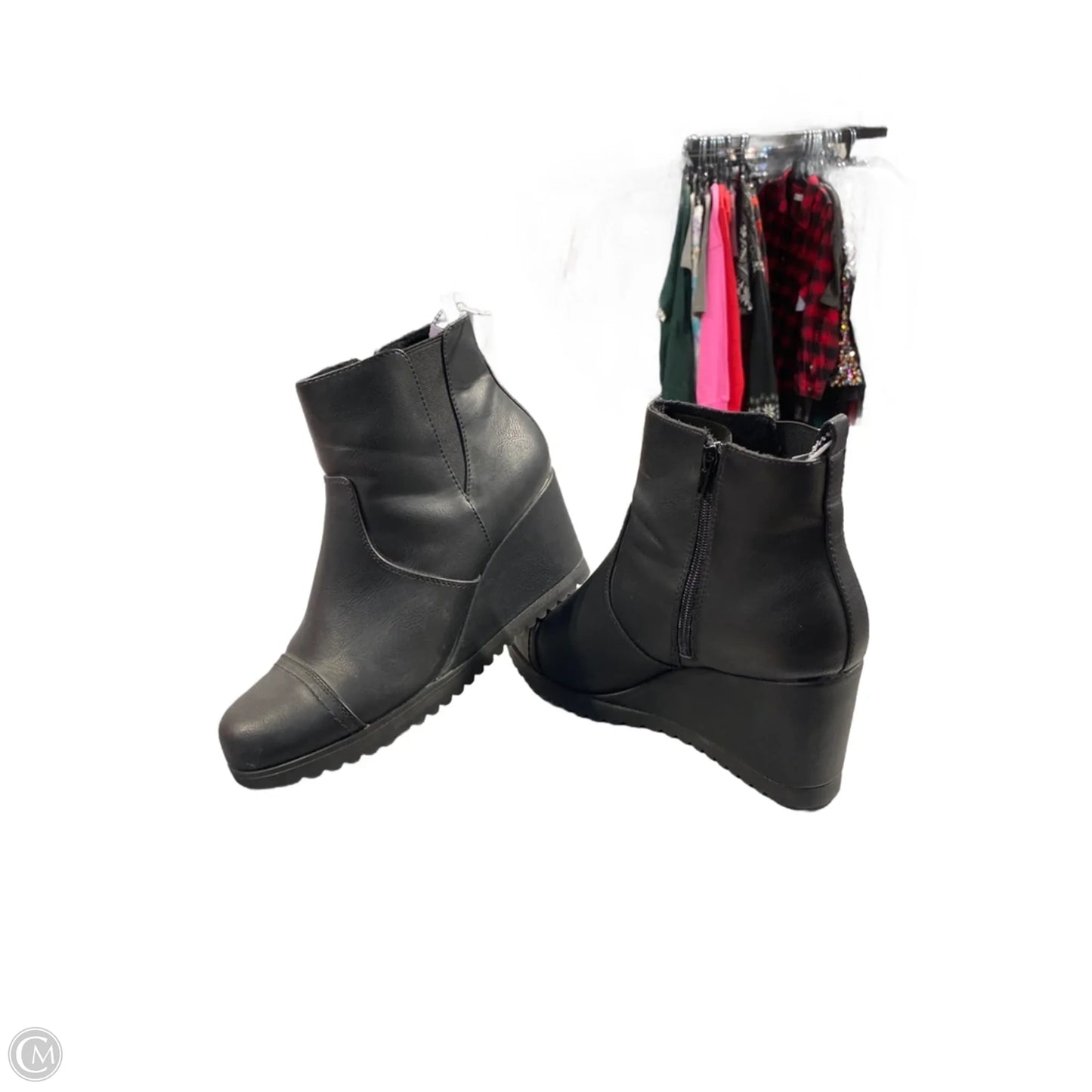 Boots Ankle Heels By Khombu In Black, Size: 10