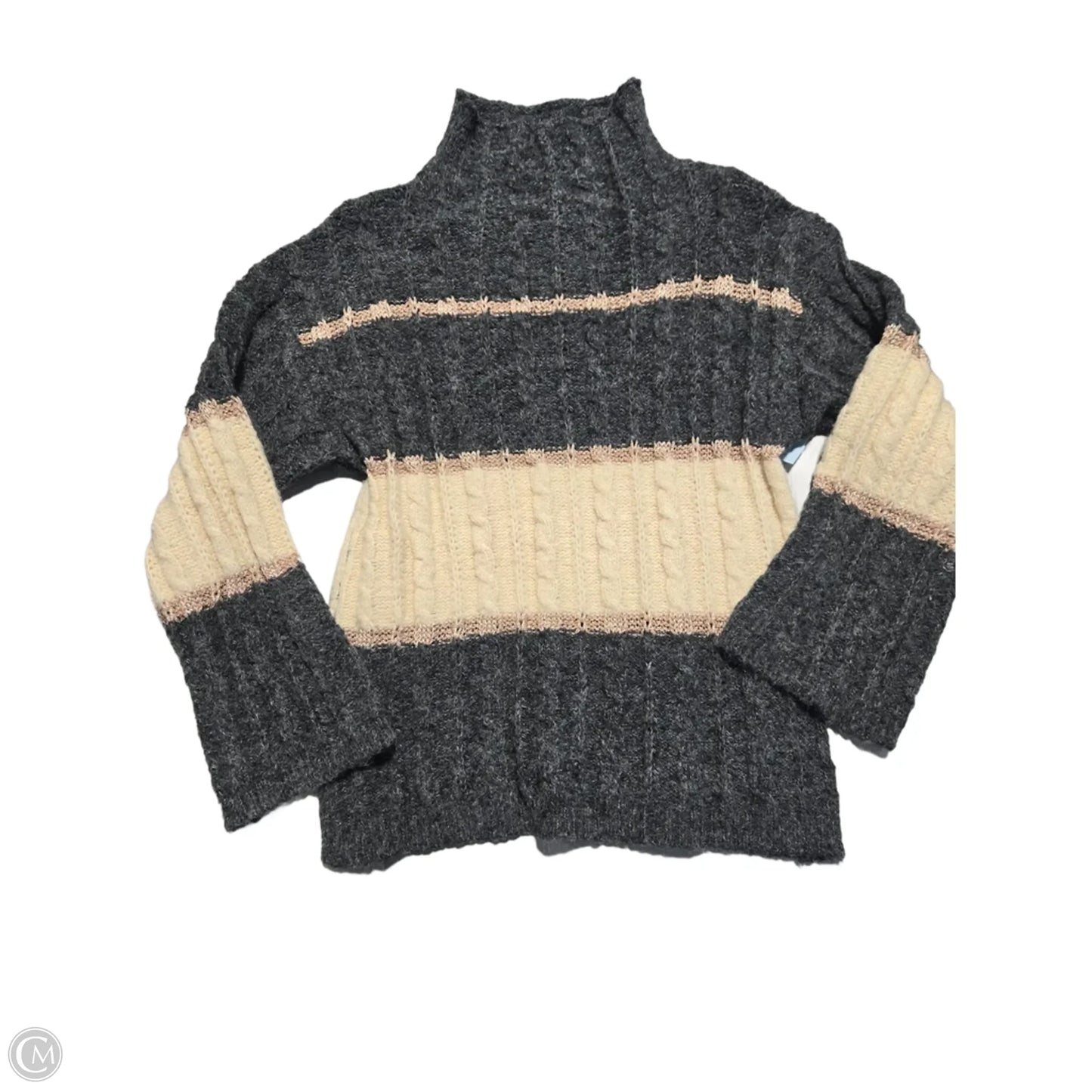 Sweater By Pink Lily In Grey & White, Size: M