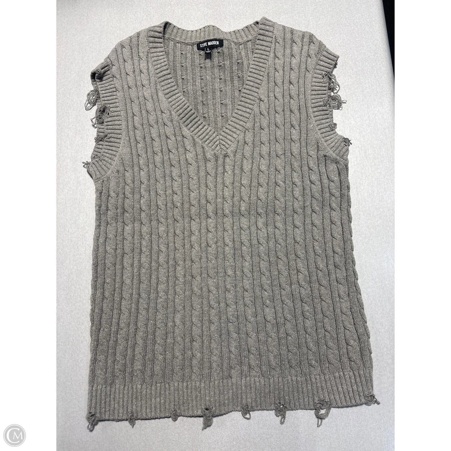 Vest Sweater By Steve Madden In Grey, Size: L