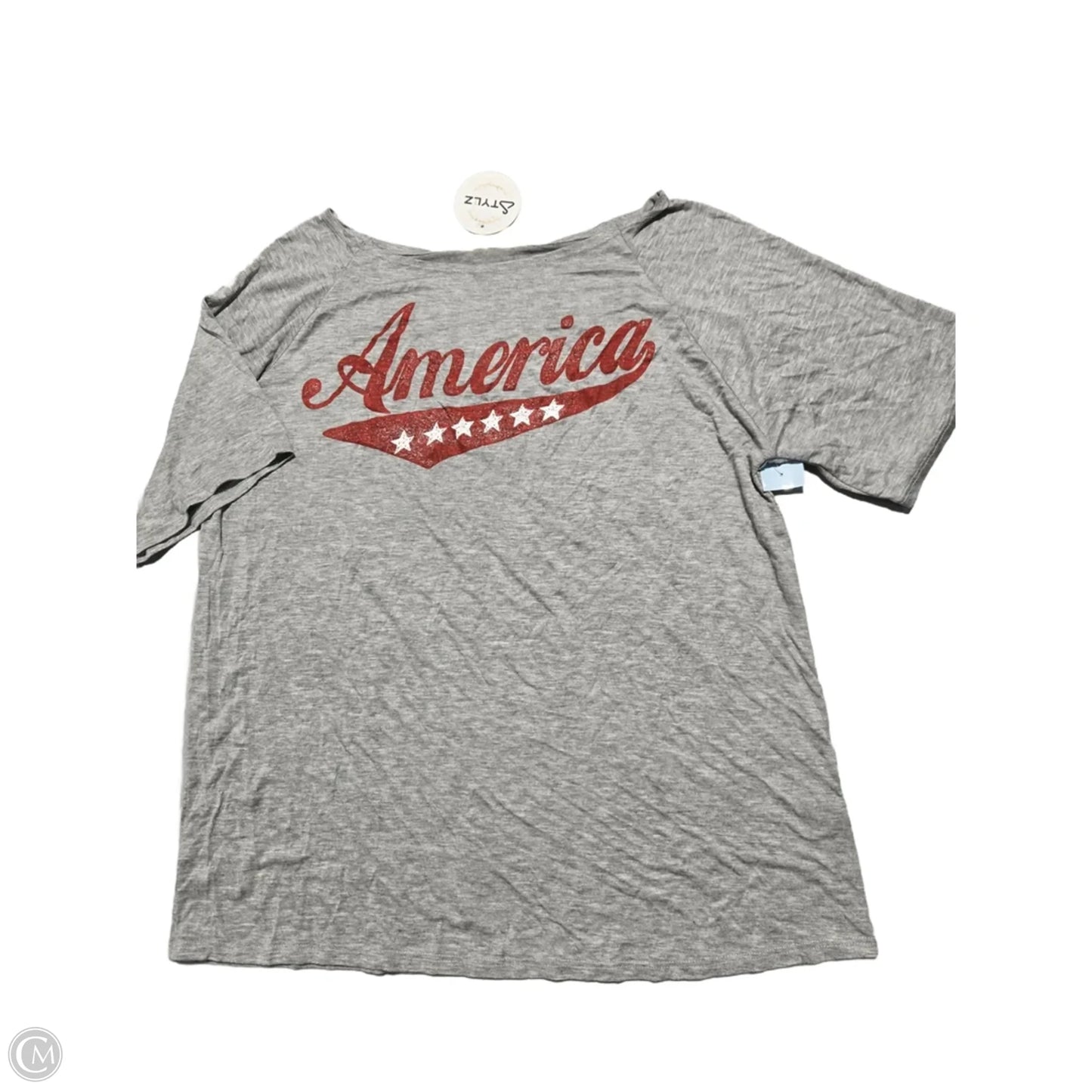 Top Short Sleeve Basic By Bibi In Grey, Size: L