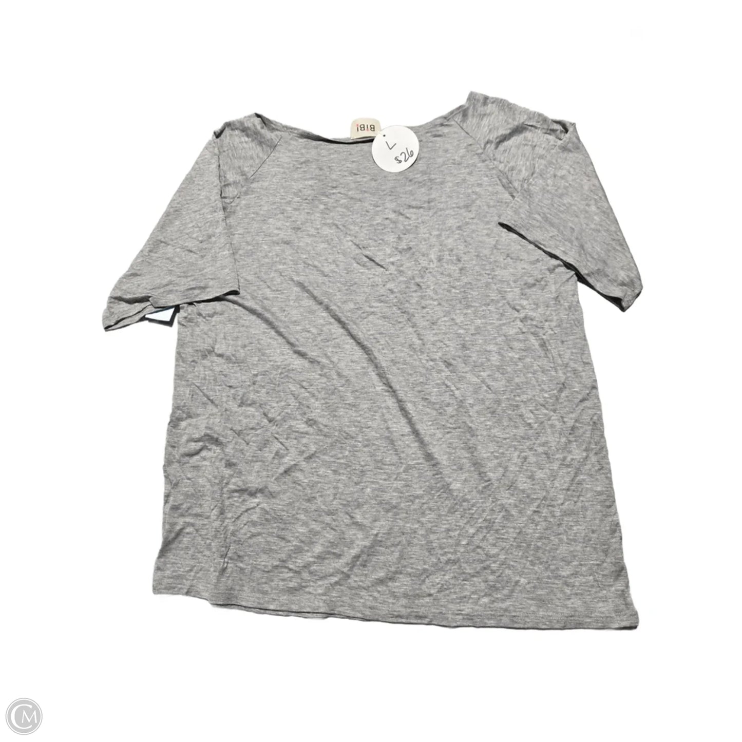 Top Short Sleeve Basic By Bibi In Grey, Size: L