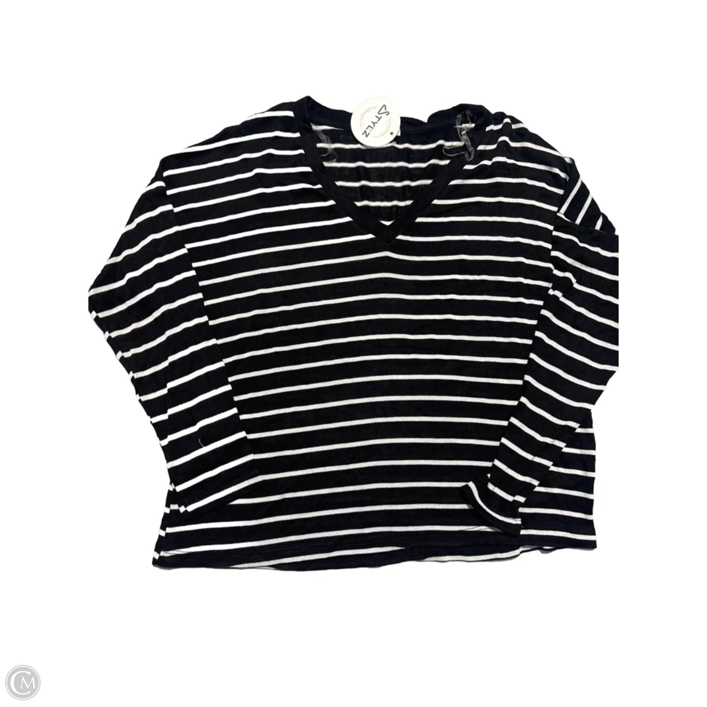 Top Long Sleeve By Heart & Hips In Striped Pattern, Size: M