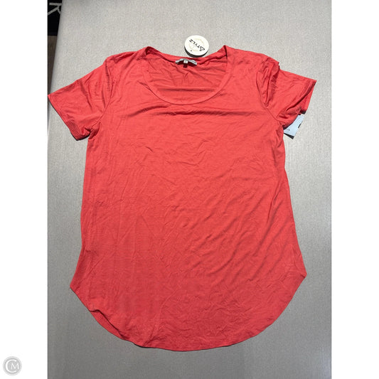 Top Short Sleeve Basic By Emmas Closet In Coral, Size: L