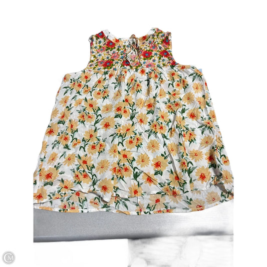 Top Sleeveless By Staccato In Floral Print, Size: M