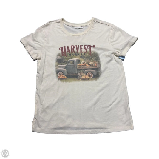 Top Short Sleeve Basic By Maurices In Cream, Size: M