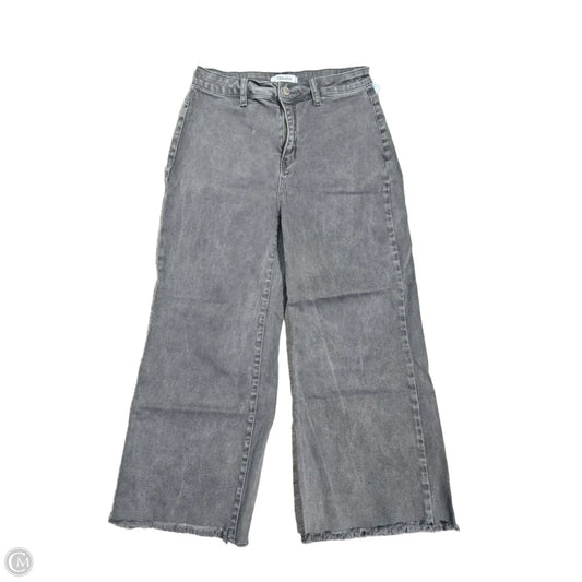 Jeans Wide Leg By Zenana In Grey Denim, Size: 8