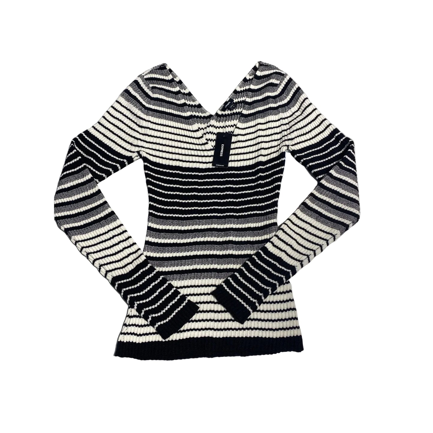 Top Long Sleeve By Express In Striped Pattern, Size: S