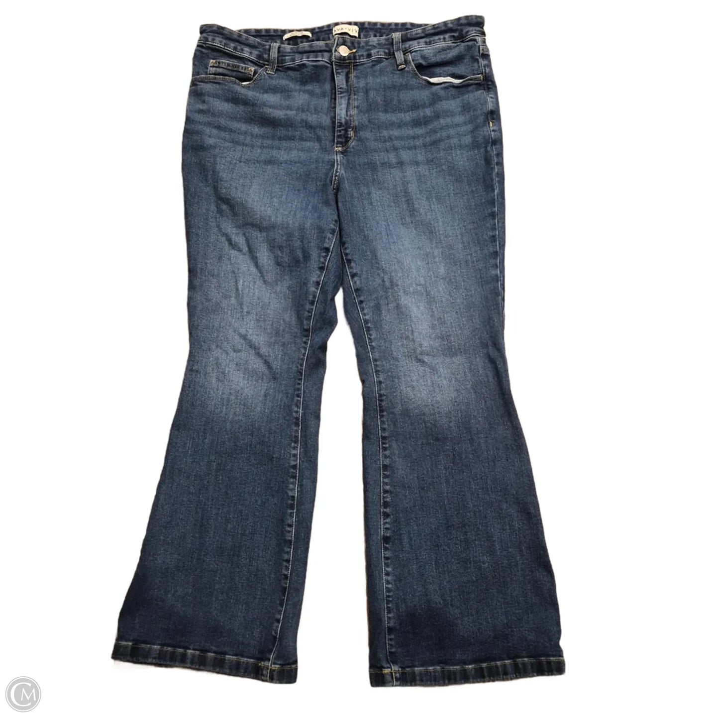 Jeans Flared By Ava & Viv In Blue Denim, Size: 18