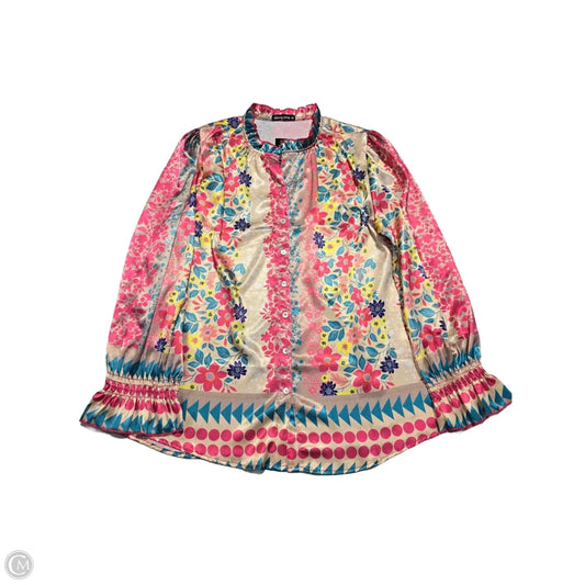 Top Long Sleeve By David Cline In Floral Print, Size: M