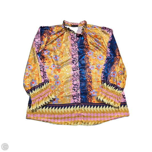 Top Long Sleeve By David Cline In Floral Print, Size: Xl