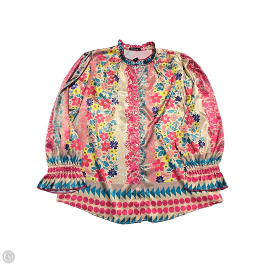 Top Long Sleeve By David Cline In Floral Print, Size: L