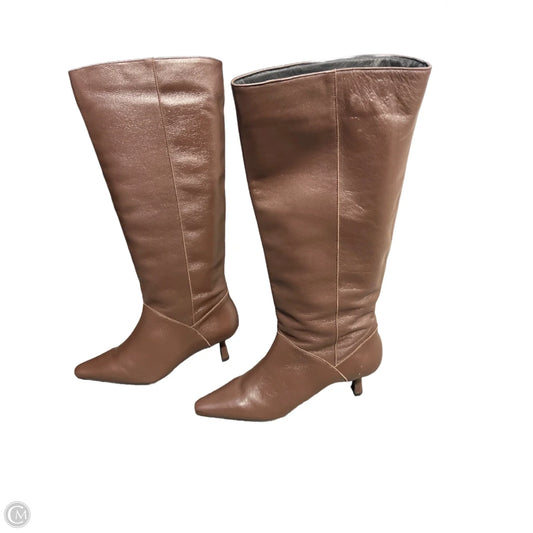 Boots Knee Heels By Cmb In Brown, Size: 10.5
