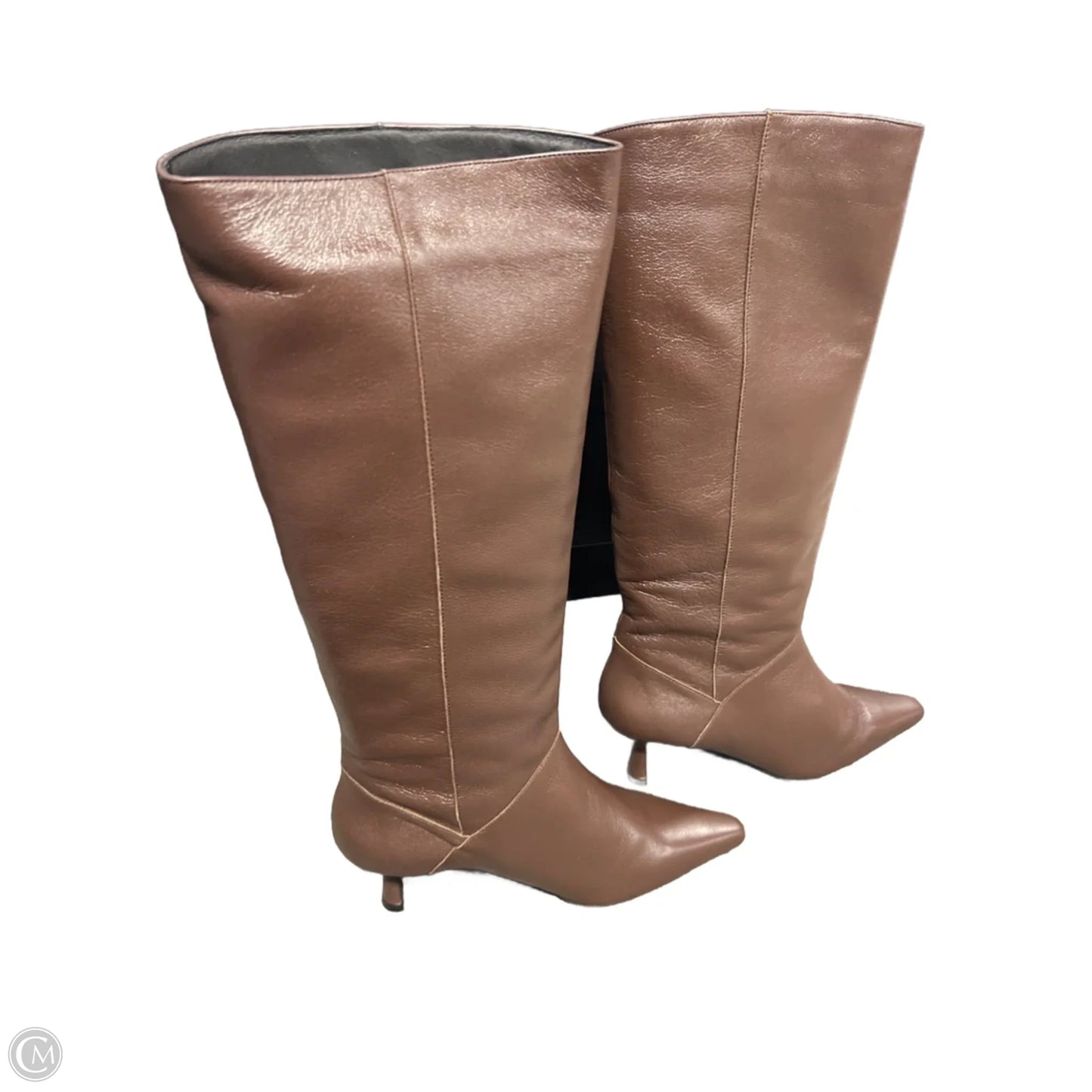 Boots Knee Heels By Cmb In Brown, Size: 10.5