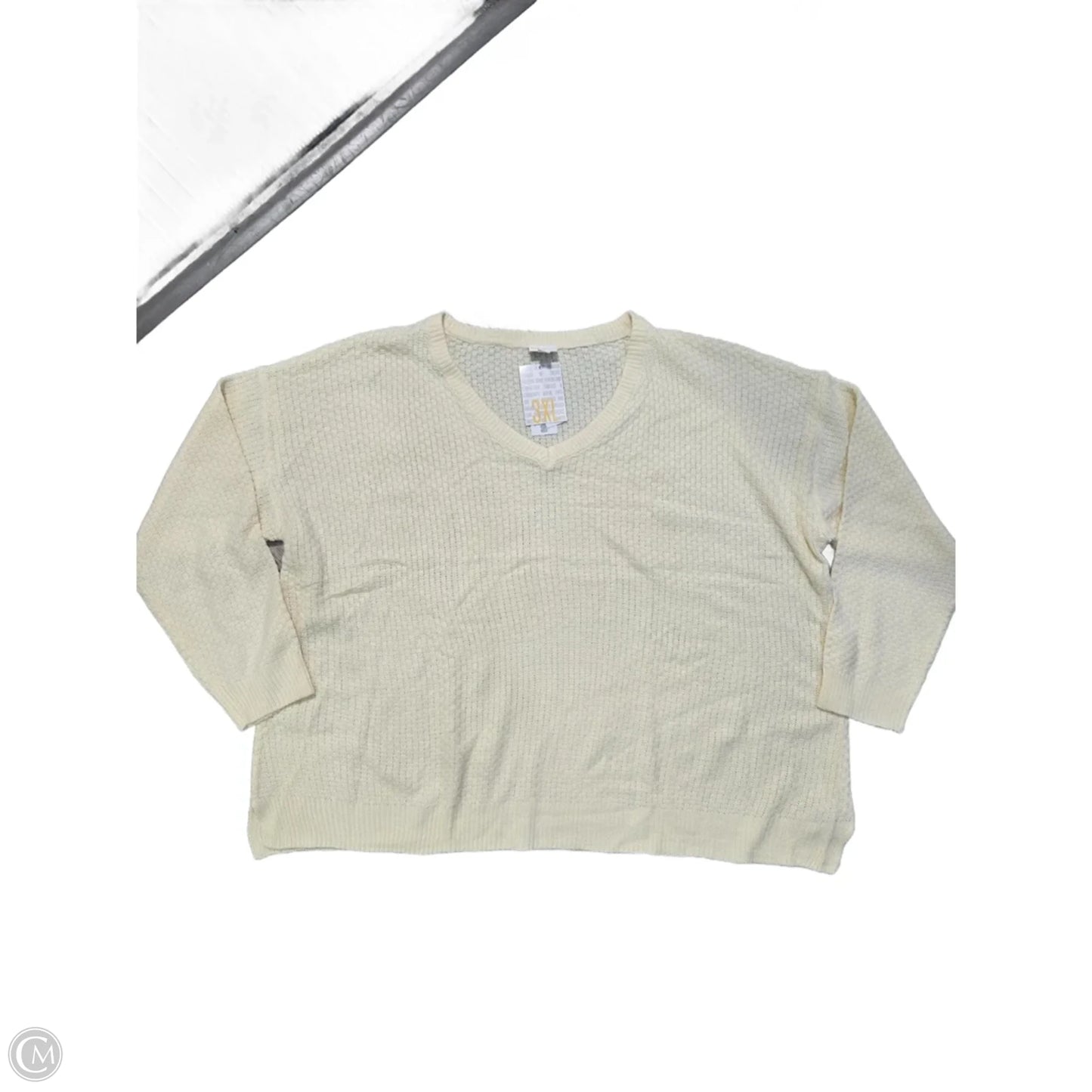 Sweater By Lularoe In White, Size: 3x