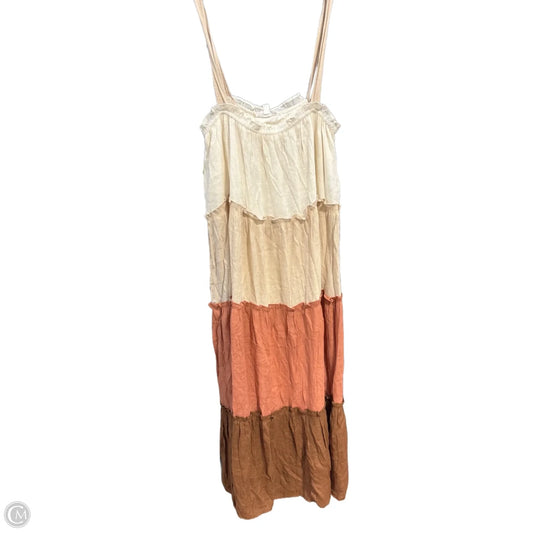 Dress Casual Midi By Blu Pepper In Tan, Size: L