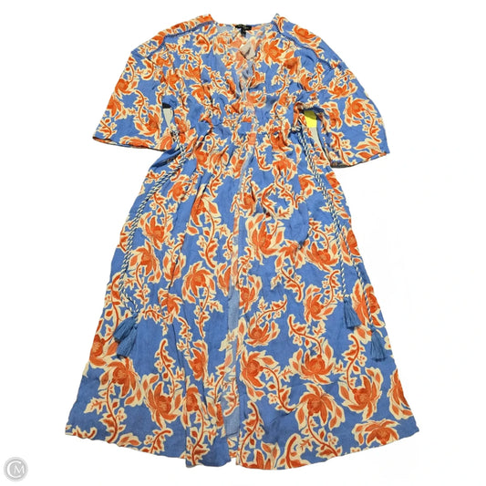 Swimwear Cover-up By Jessica Simpson In Blue & Orange, Size: L