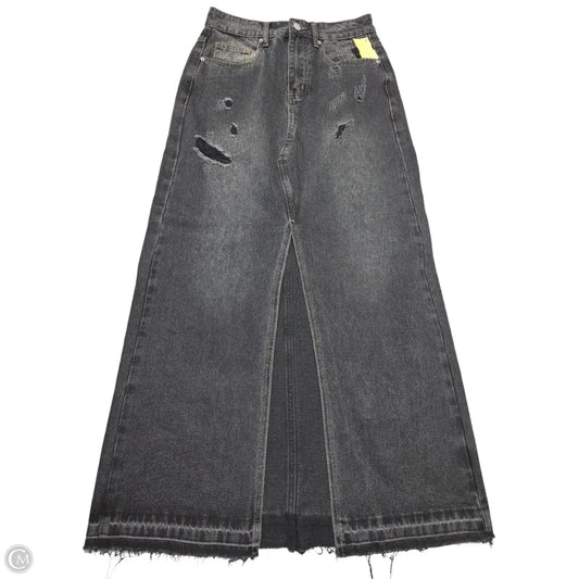 Skirt Maxi By Miss Love In Black Denim, Size: S