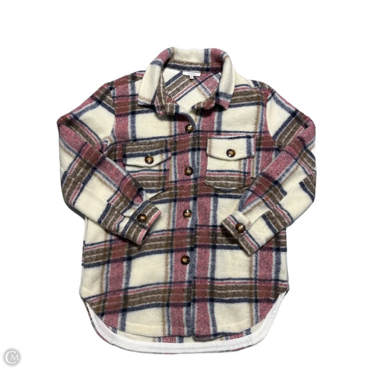 Jacket Shirt By Vervet In Plaid Pattern, Size: S