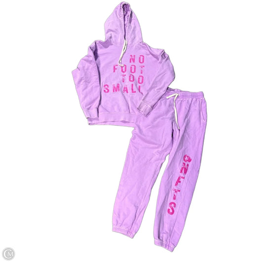 Top 2pc Long Sleeve By Comfort Colors In Purple, Size: M