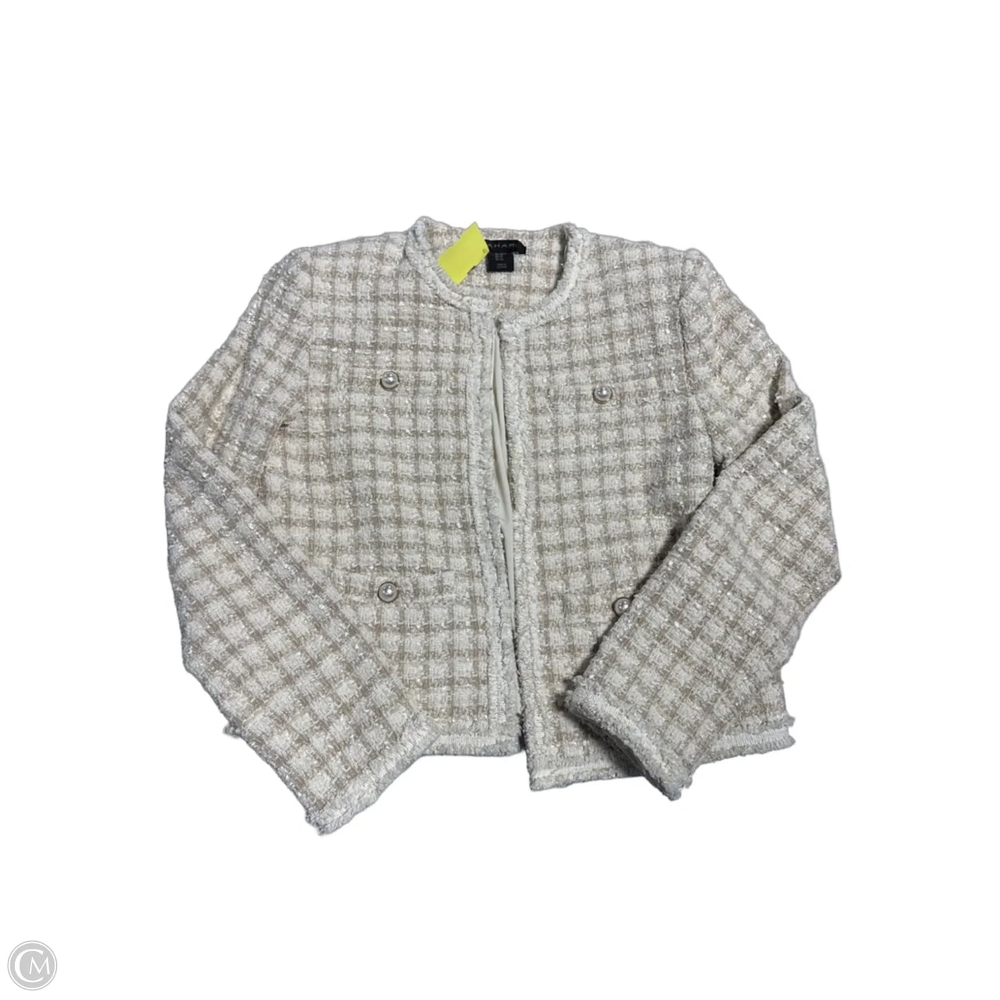 Blazer By Tahari In Cream & Tan, Size: Xs