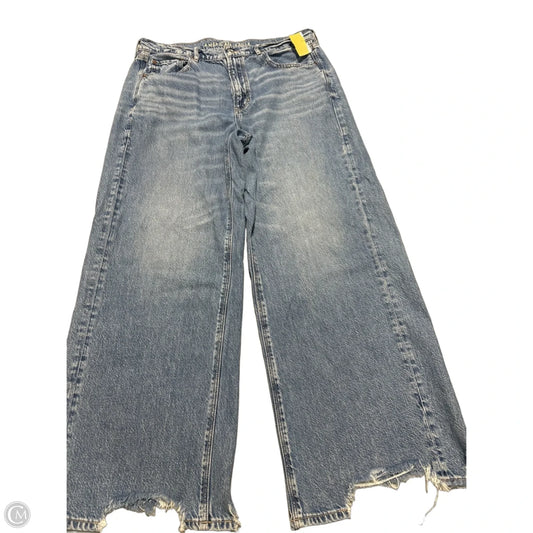 Jeans Wide Leg By American Eagle In Blue Denim, Size: 12