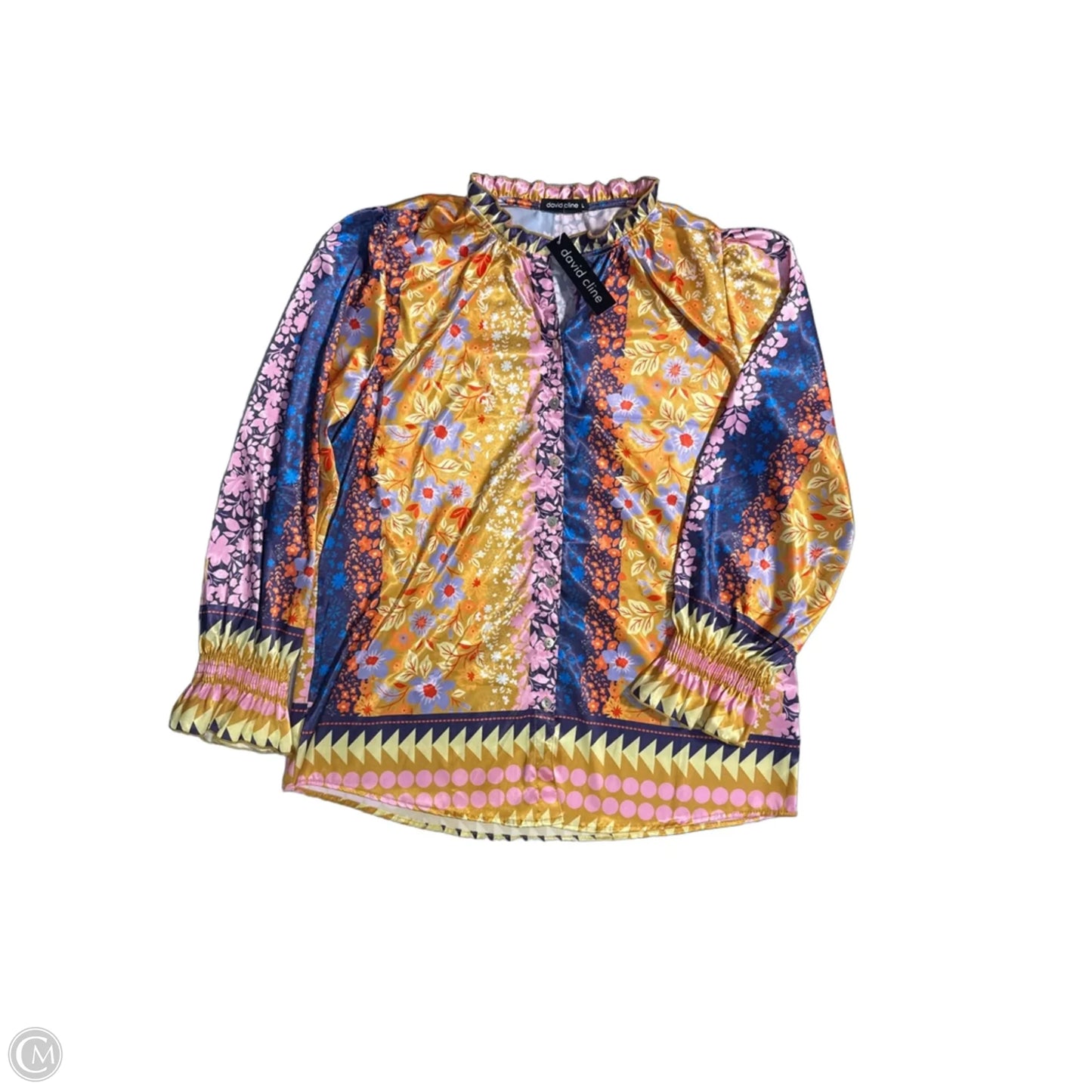 Top Long Sleeve By David Cline In Floral Print, Size: L