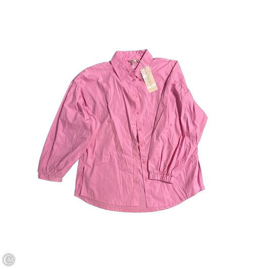 Blouse Long Sleeve By Cmc In Pink, Size: S