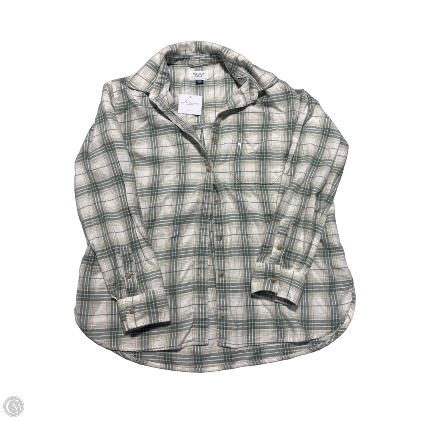 Top Long Sleeve By American Eagle In Plaid Pattern, Size: Sp