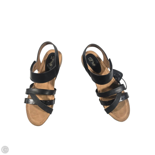 Sandals Heels Wedge By Sofft In Black, Size: 9.5